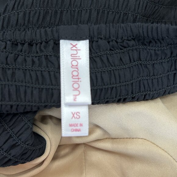 XHILARATION Fit & Flare Lace Dress XS Black Spaghetti Strap Built-In Bra Floral - Picture 7 of 9